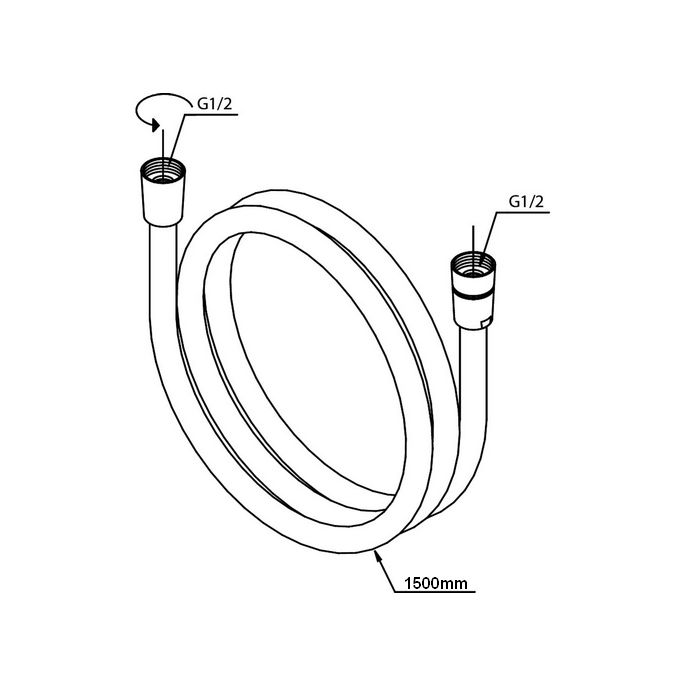 Damixa 76682.00 Easyflex doucheslang 150cm zilverkleurig