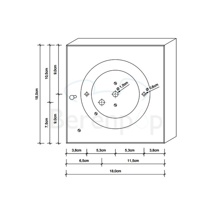 Decor Walther 0218760 CUT 18 N LED wand- plafondlamp 18x18cm mat zwart