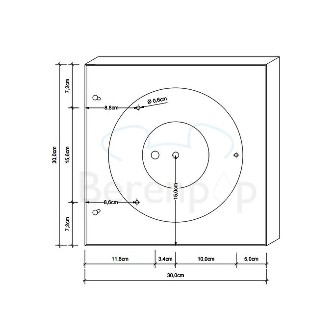 Decor Walther 0218850 CUT 30 N LED wand- plafondlamp 30x30cm mat wit