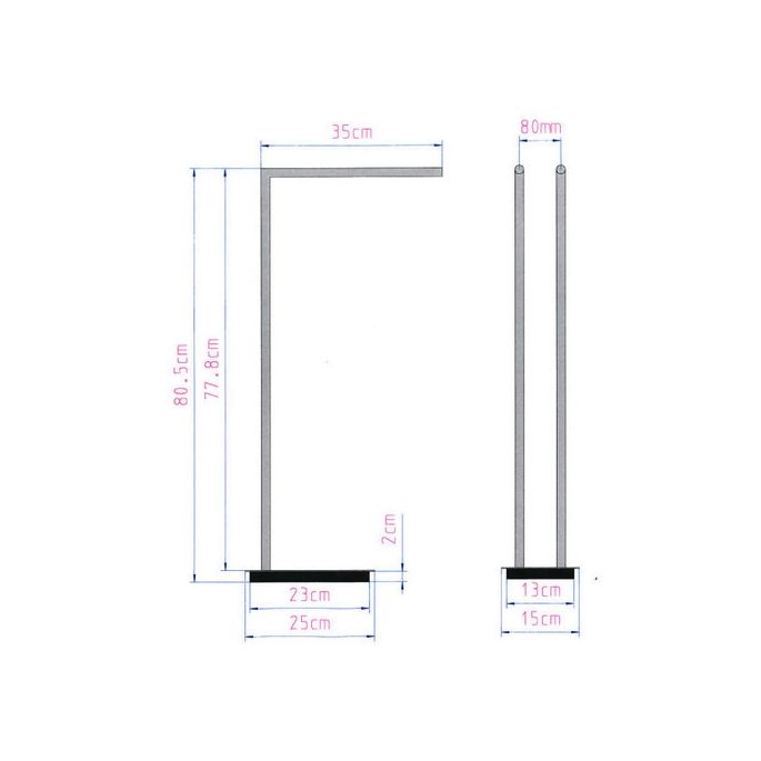 Decor Walther 0504850 Straight 2 handdoekhouder standaard mat wit