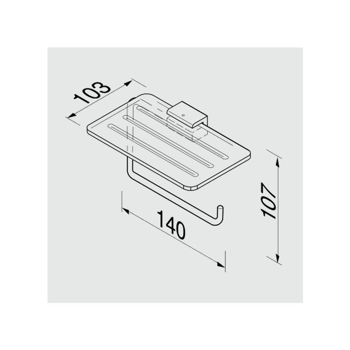 Geesa AIM 91842402 toiletrolhouder met planchet chroom