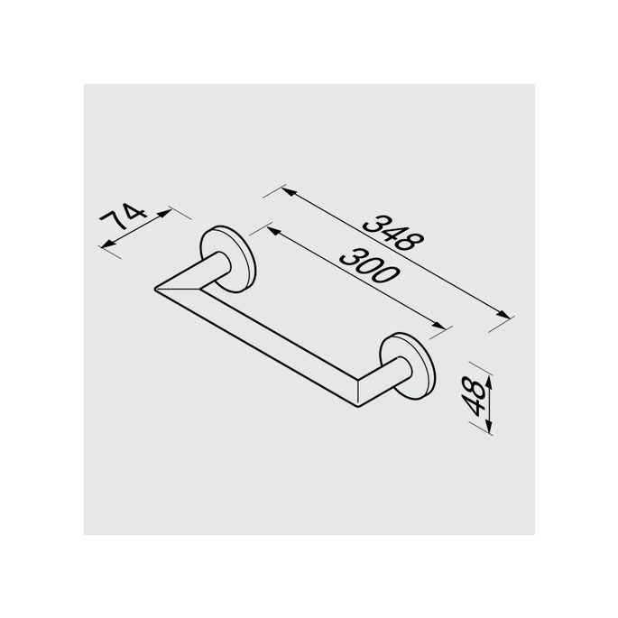 Geesa Nemox Schwarz 91650606 Wannengriff 30cm mattschwarz