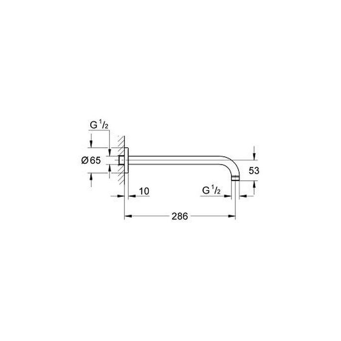 Grohe Rainshower 28576000 shower arm 286mm chrome (OUTLET)