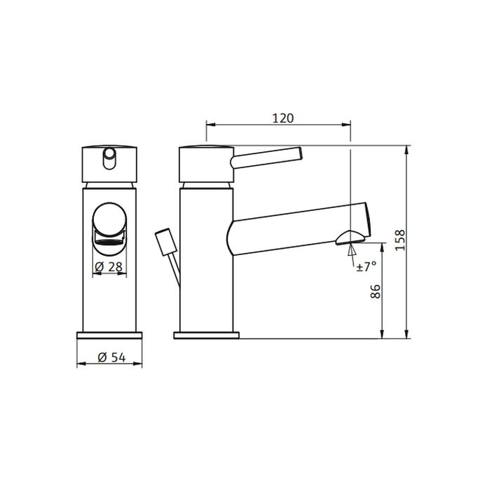 HSK Shower & Co! 1100031 wastafelkraan rond chroom