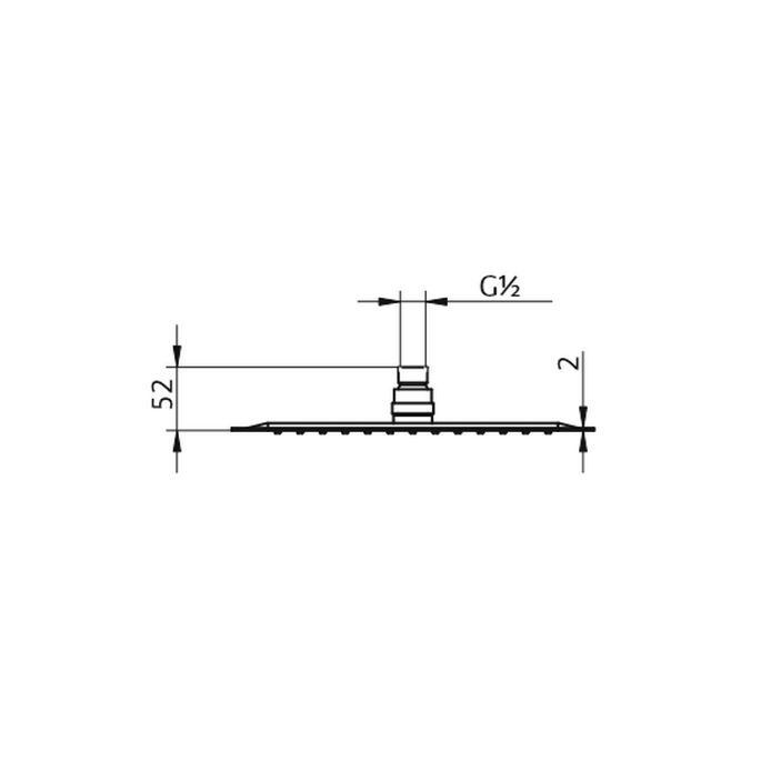 HSK Dusche & Co! 1100055 Kopfbraus quadratisch superflach 300x300x2mm Edelstahl poliert