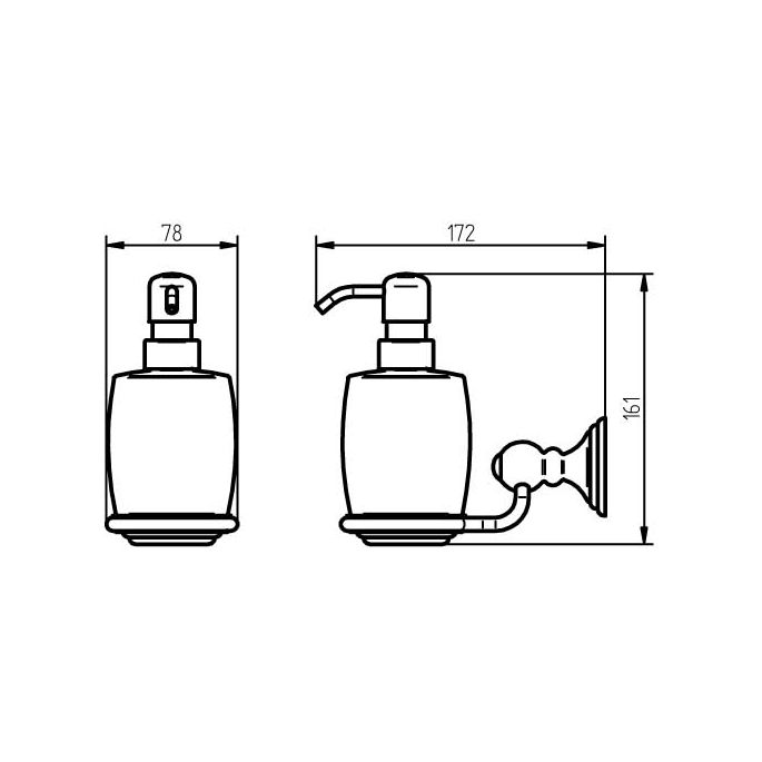 Haceka Allure 1208435 zeepdispenser porselein / RVS geborsteld