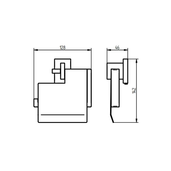 Haceka Edge 1208801 toilet roll holder with flap graphite