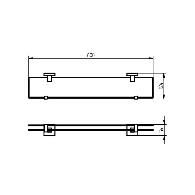 Haceka Mezzo Tec 1124442 planchet 600mm gesatineerd glas/ RVS geborsteld