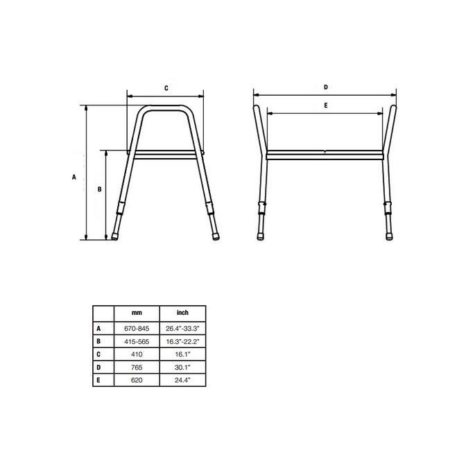 Handicare (Linido) 200550313 Duschbank XL extra breit Edelstahl beschichtet weiß