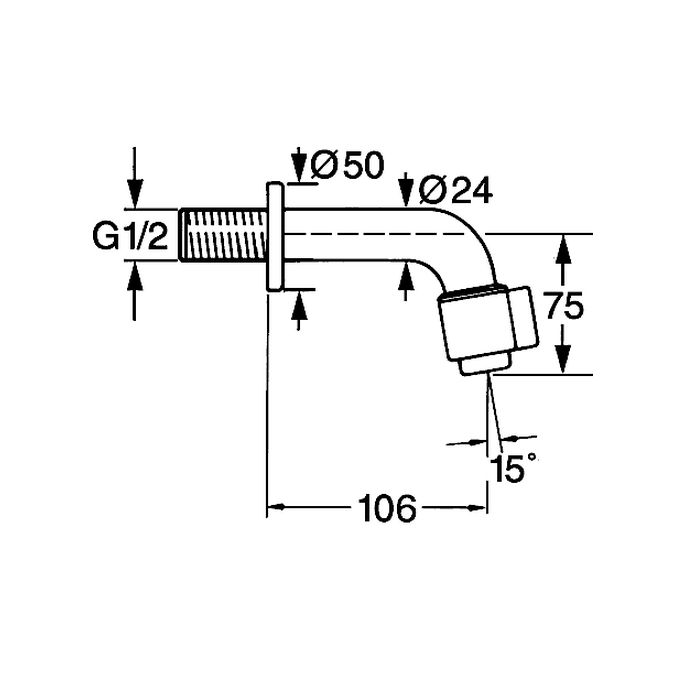 Hansa Nova 00868101 tapkraan wand chroom