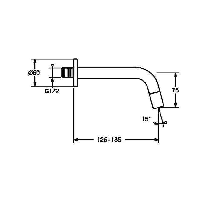 Hansa Nova Style 50968101 tapkraan wand chroom