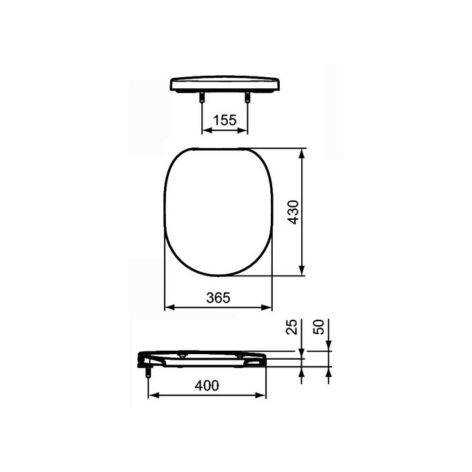 Ideal Standard Connect E712701 toiletzitting met deksel wit