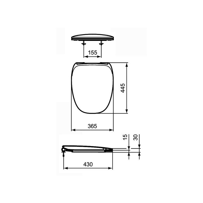 Ideal Standard Dea T676601 WC-Sitze mit Deckel weiß