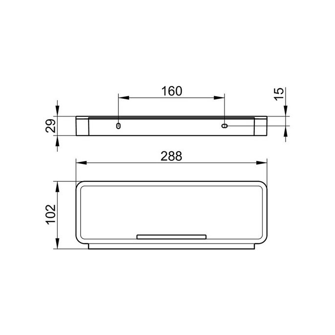Keuco Plan 14959010037 douchekorf met wisser chroom/ zwartgrijs (OUTLET)