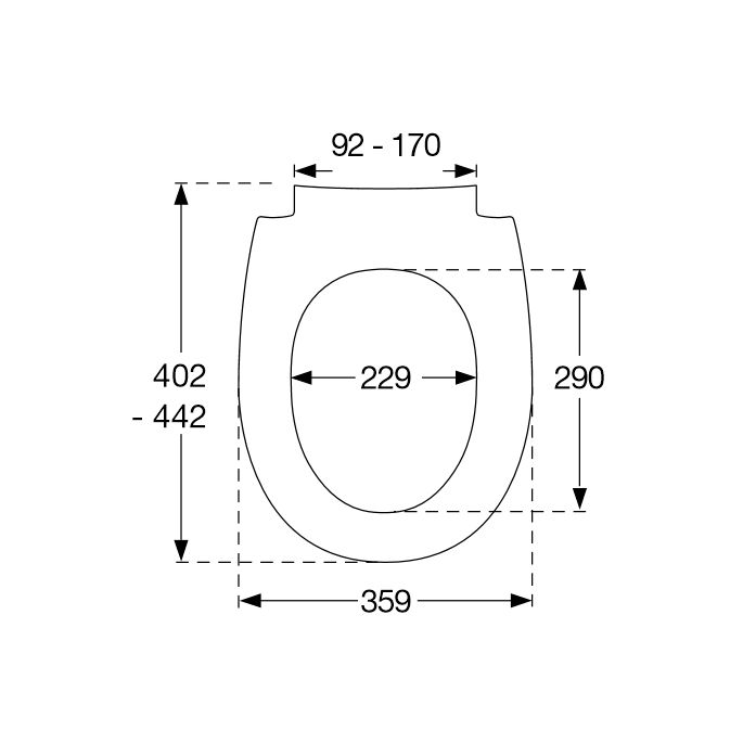 Pressalit Sway Uni 970001-D05999 toiletzitting met deksel zwart