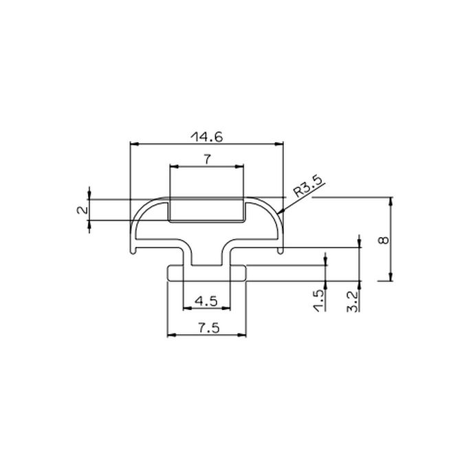 Provex 0040GM08F slide-in magnetic strip gray