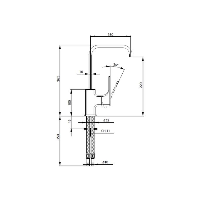 Pure Aragon AR5105 wastafelkraan chroom