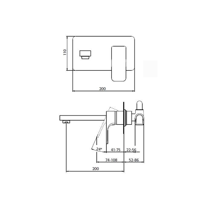 Pure Aragon AR5106 basin valve complete with recessed part chrome