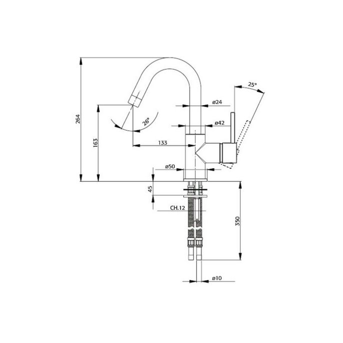 Pure Duero DU5402-IN wastafelkraan inox