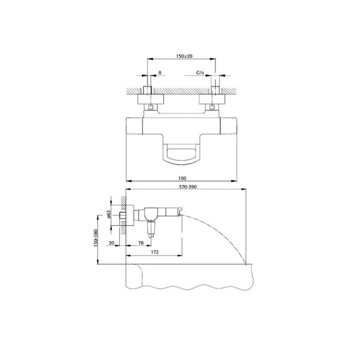 Pure Ebro EB5219 bad thermostaatkraan chroom