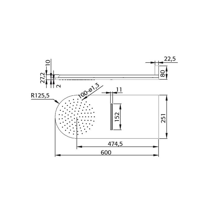 Pure PU3021 regendouche met waterval chroom