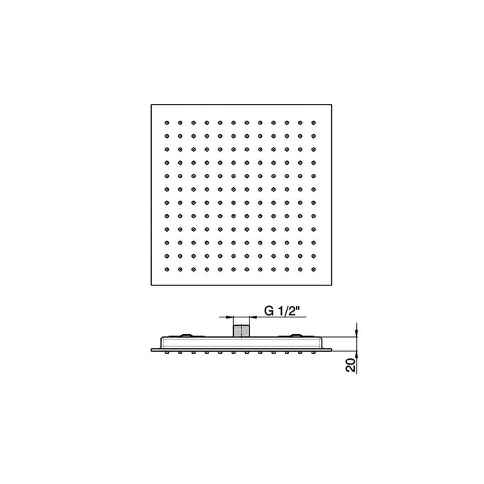 Pure PU5902 hoofddouche inbouw 360x360mm chroom