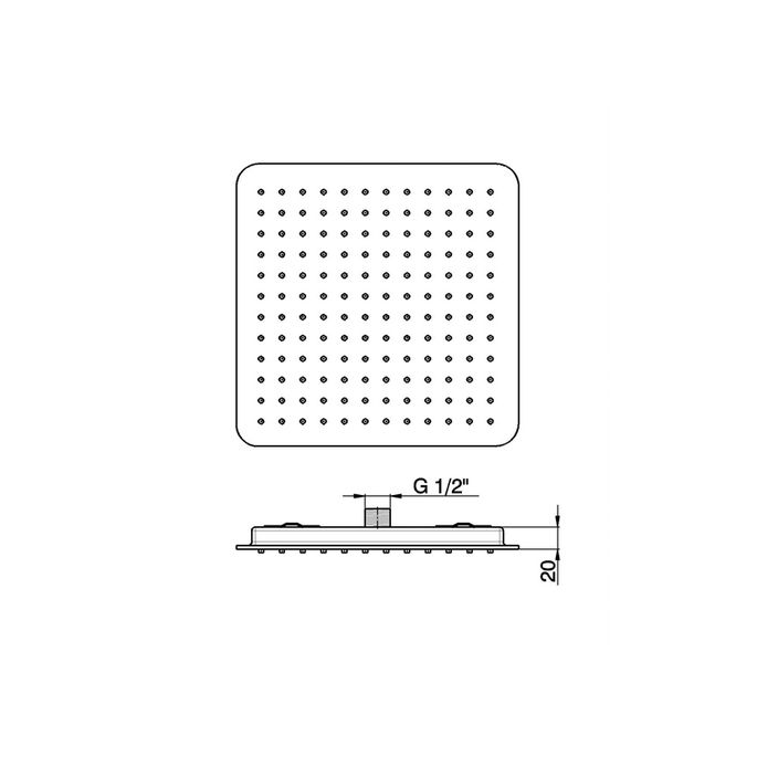 Pure PU5904 hoofddouche inbouw 360x360mm chroom