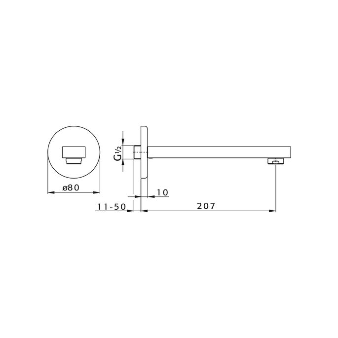 Pure PU5909 Wanneneinlauf chrom