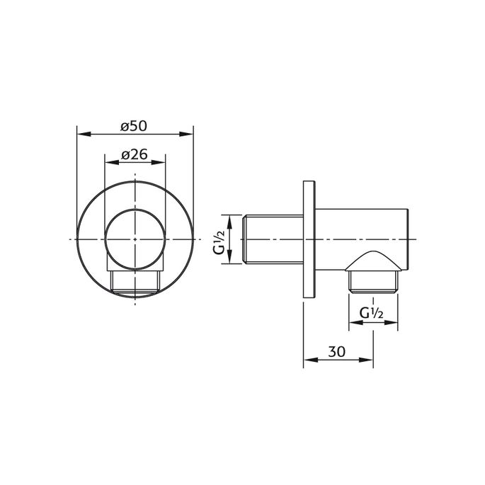 Pure PU5935 wall connector chrome
