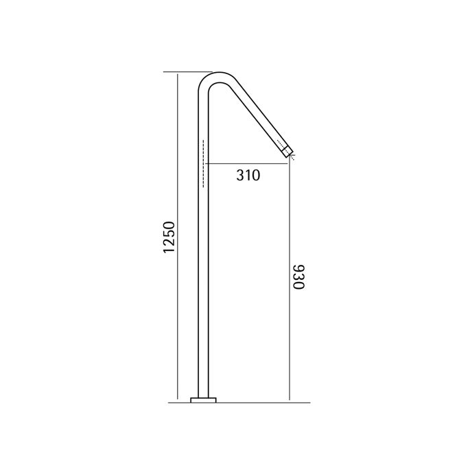 Pure RVS 316 Serie RV1280 vrijstaande baduitloop RVS geborsteld