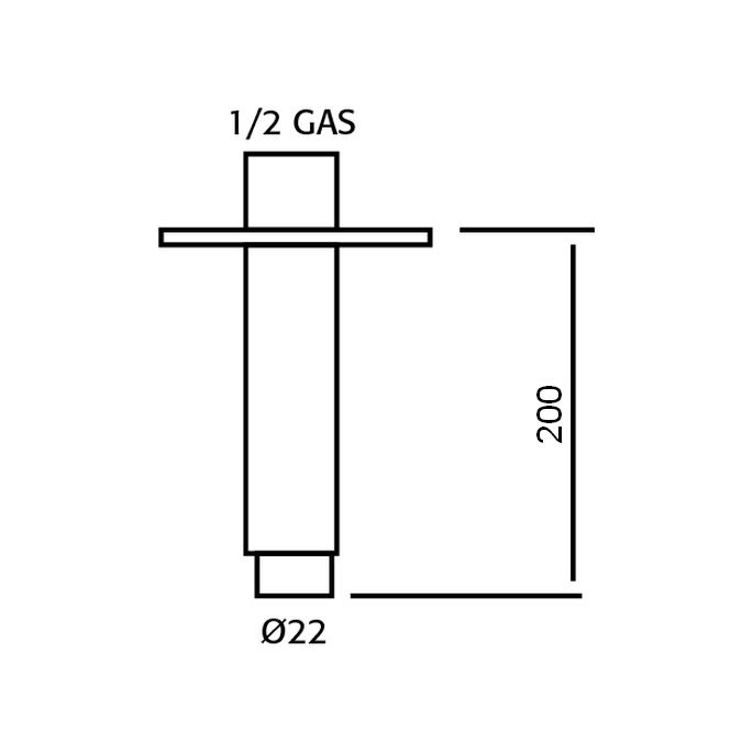 Pure RVS 316 Serie RV3560 plafond uitloop 200mm RVS geborsteld