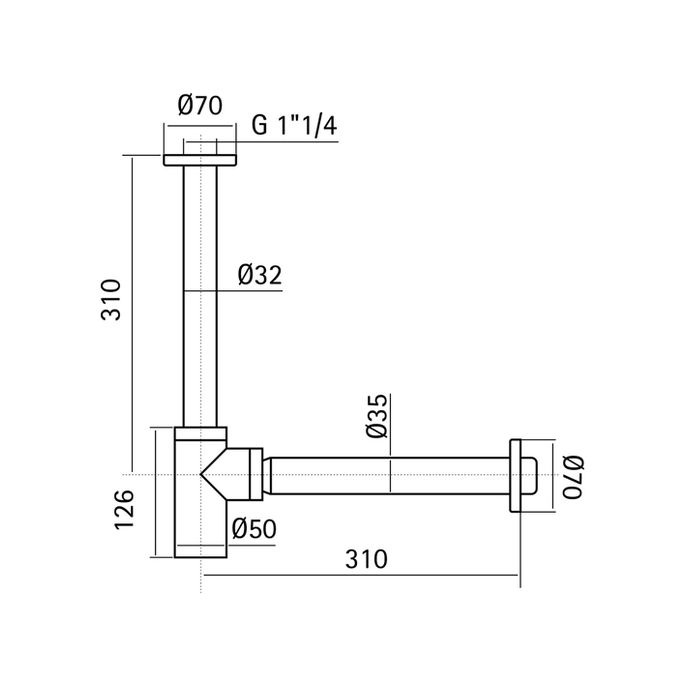 Pure Edelstahl 316 Serie RV4130 Siphon Edelstahl gebürstet