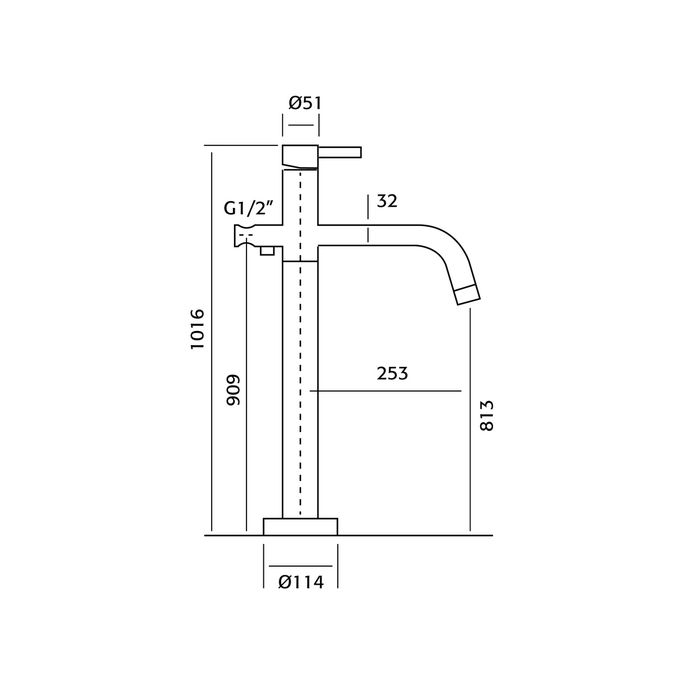 Pure RVS 316 Serie RV4204 vrijstaande badkraan met handdouche RVS geborsteld