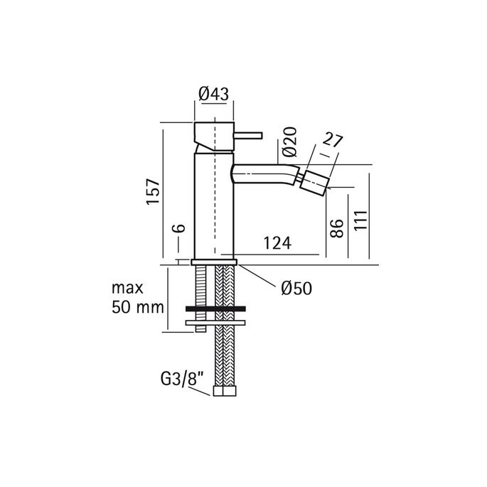 Pure Stainless steel 316 Series RV5640 bidet faucet stainless steel brushed