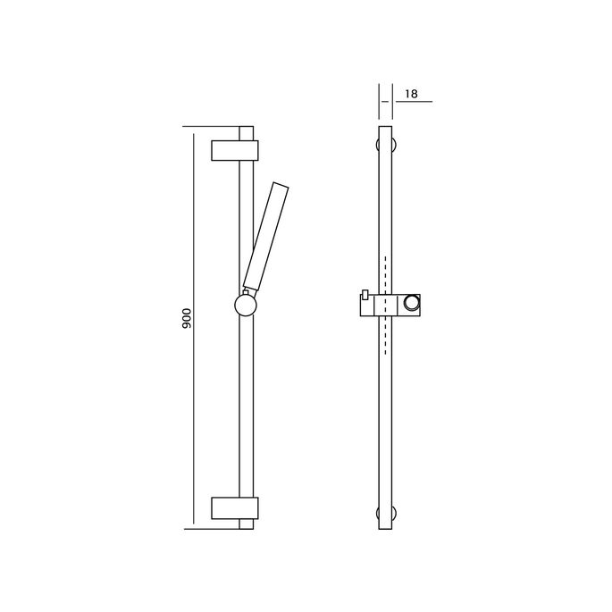 Pure RVS 316 Serie RV6301 glijstangset RVS geborsteld