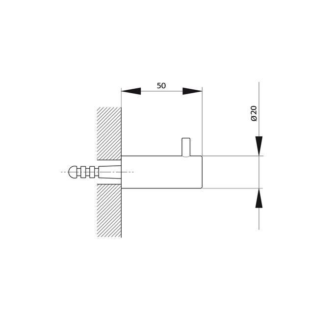 Pure RVS 316 Serie RV7101 handdoekhaak RVS geborsteld
