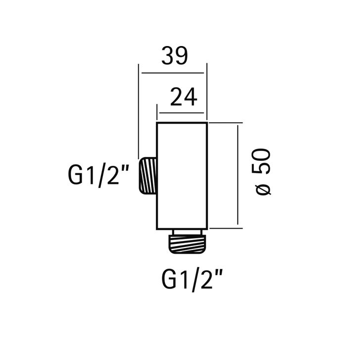 Pure RVS 316 Serie RV7310 wandaansluitbocht RVS geborsteld