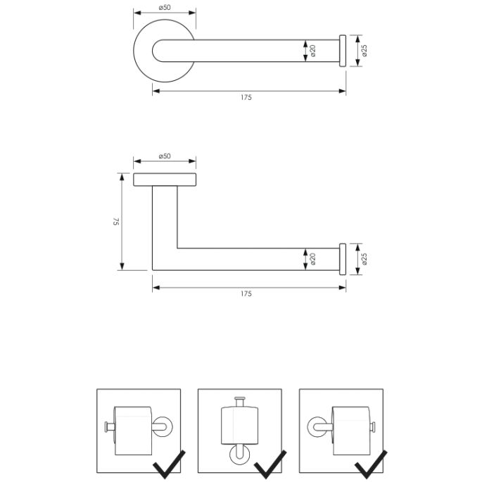 Brauer 5-GG-150 Toilettenpapierhalter gold gebürstet pvd