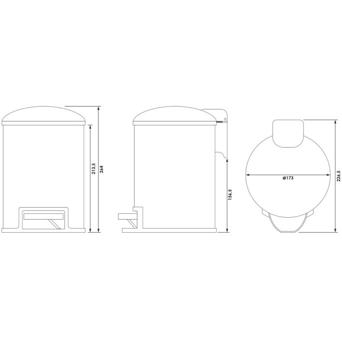 Brauer 5-GG-216 pedal bin 3l gold brushed