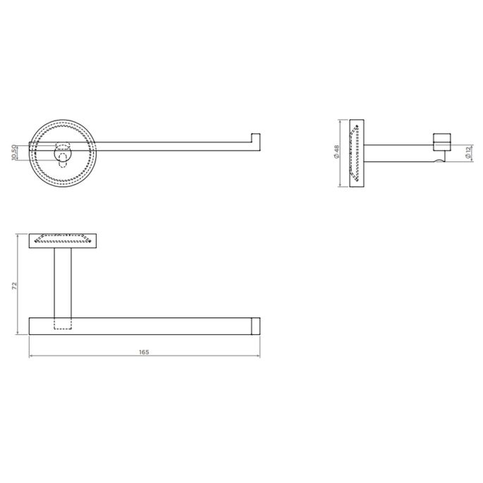 Clou Flach CL090203083 Toilettenpapierhalter ohne Klappe Bronze gebürstet PVD