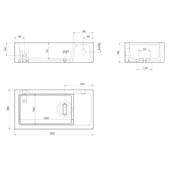 Clou Flush 3 CL0332031 ceramic fountain 36cm matte gray