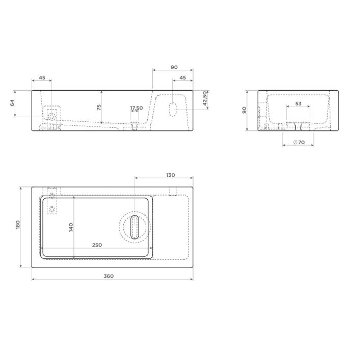 Clou Flush 3 CL0336031 keramiek fontein 36cm mat Italiaans zand