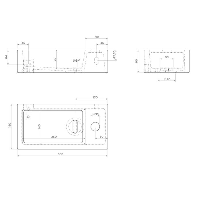 Clou Flush 3 CL0338030 ceramic fountain 36cm matte blue
