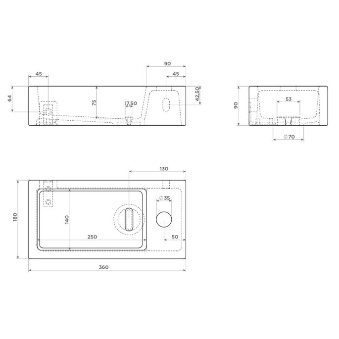 Clou Flush 3 CL0342030 keramiek fontein 36cm mat pijnboom groen