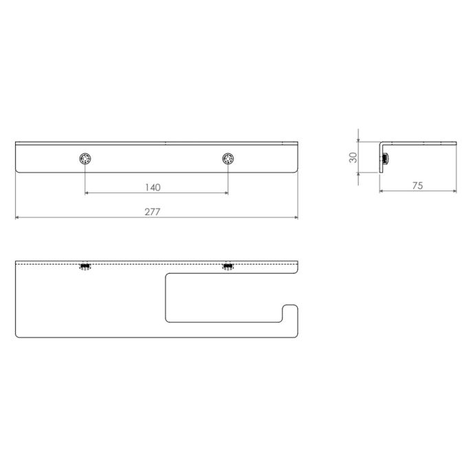 Clou Fold CL/09.04028.84 toiletrolhouder met planchet gunmetal geborsteld PVD