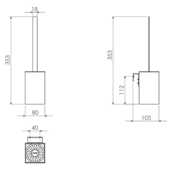 Clou Fold CL090404121 Toilettenbürstenhalter Wand mattschwarz