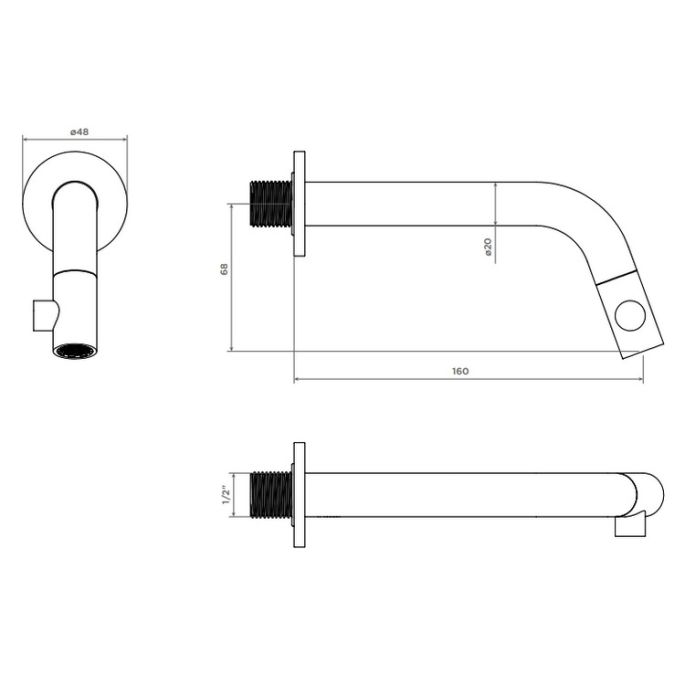 maattekening Clou Kaldur CL060500284 fonteinkraan 1/2