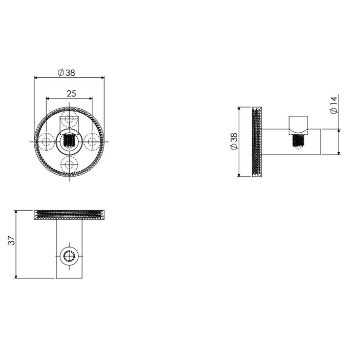 Clou Kaldur CL/09.05063.84 enkele haak gunmetal geborsteld PVD