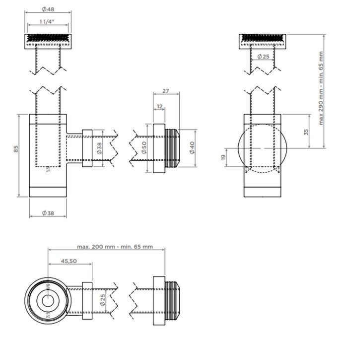 Clou MiniSuk CL065301183 designsifon voor fonteinen brons geborsteld PVD