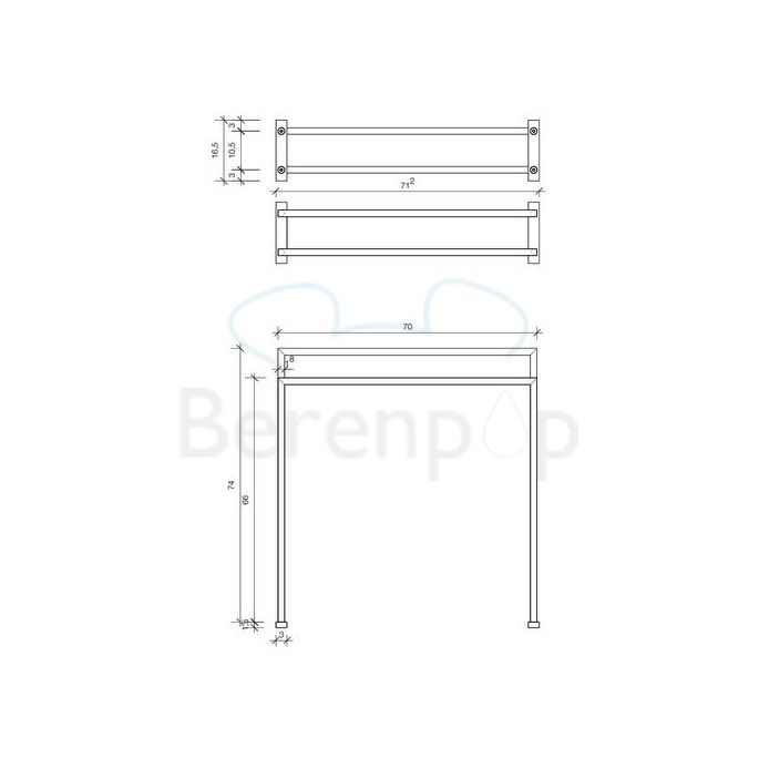 Decor Walther 0503559 HT 5 staande handdoekhouder mat donker metaal